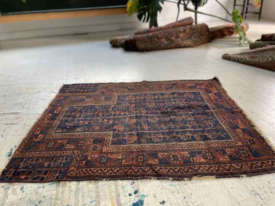 Square Baluch Prayer rug, 3x4 — Weft & Wool